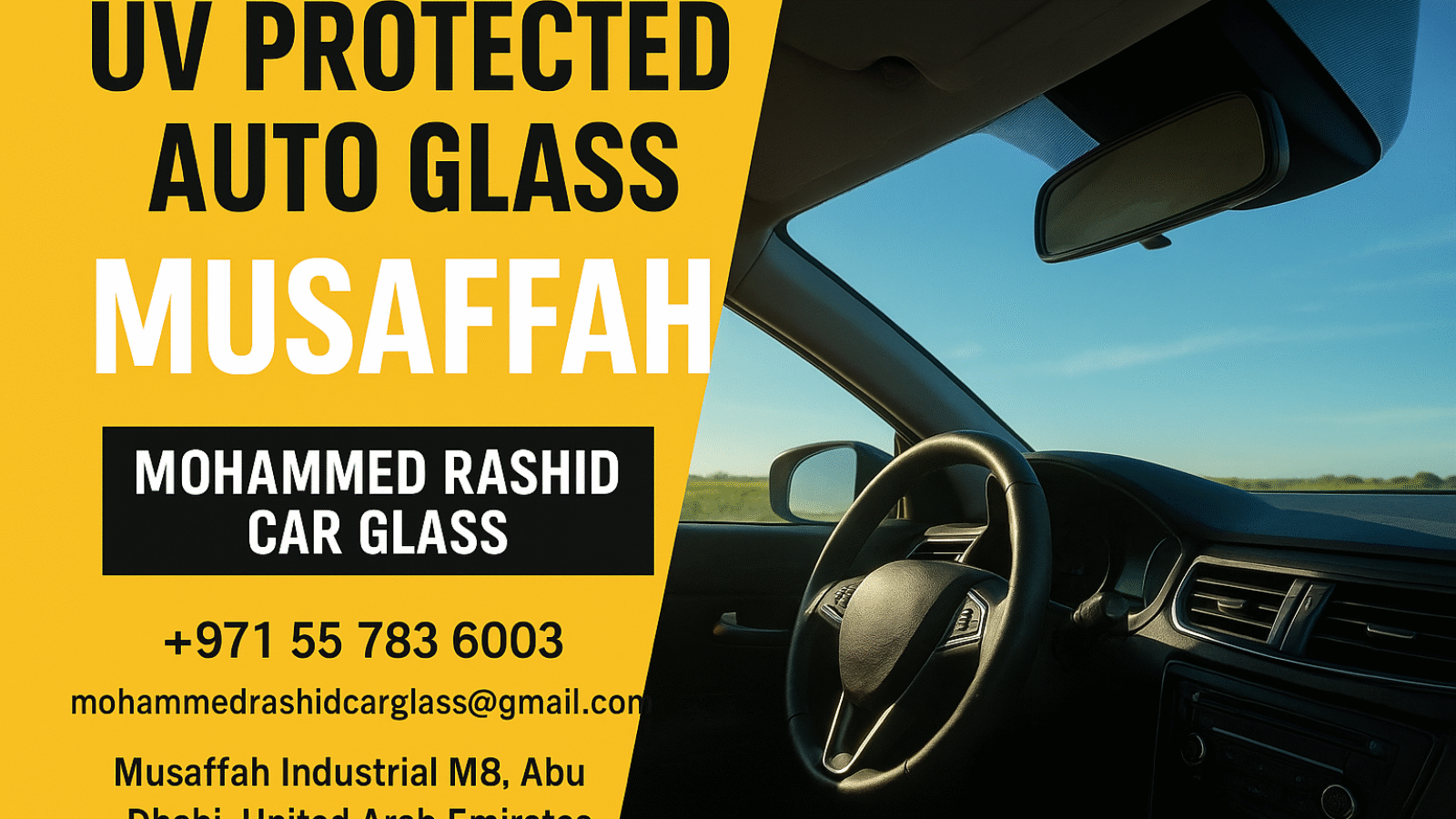 UV Protected Auto Glass in Musaffah | Mohammed Rashid Car Glass Abu Dhabi
